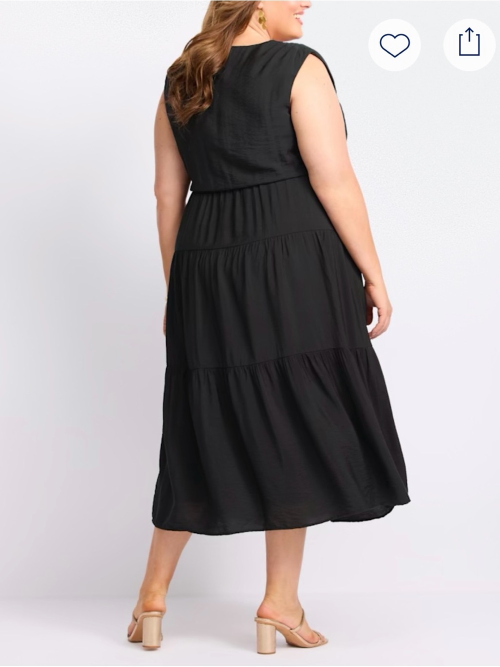 Nine Britton Amelia Black Sleeveless V-Neck Tiered Midi Dress Size 1X NWT - Picture 4 of 11